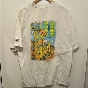 Hard Rock Cafe Van Gogh Vintage Tee Graphic Amsterdam White Crew - Size Medium